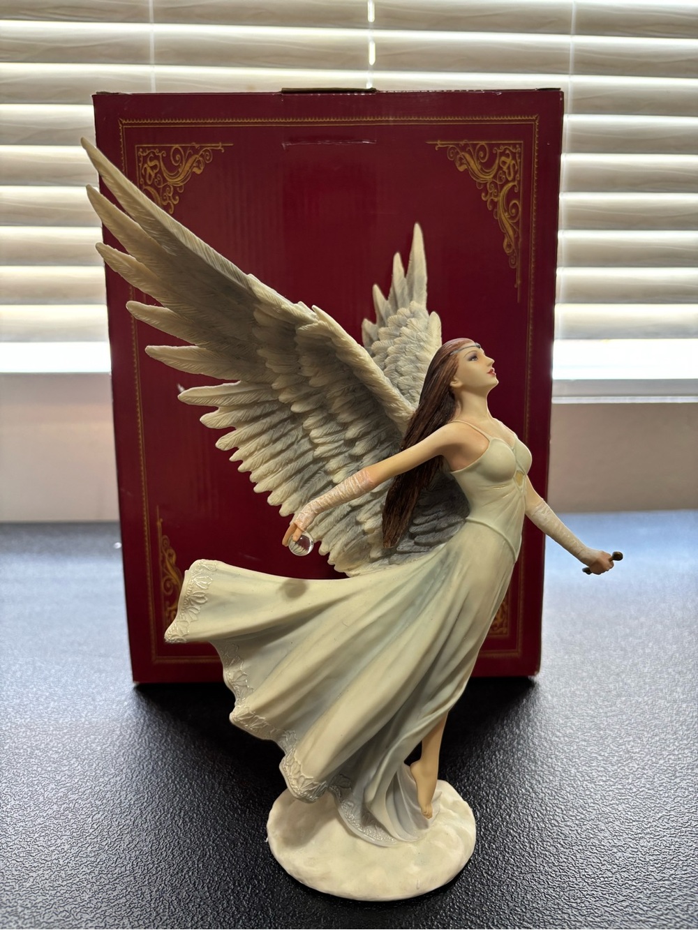 Anne Stokes White Angel Figurine Home Art Sculpture